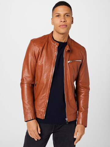 FREAKY NATION Regular Fit Jacke 'Lucky' in Braun: Vorderseite