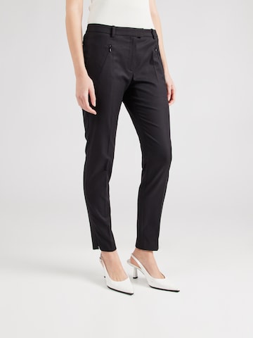 Slimfit Pantaloni cu dungă 'Anaita' de la BOSS pe negru: față