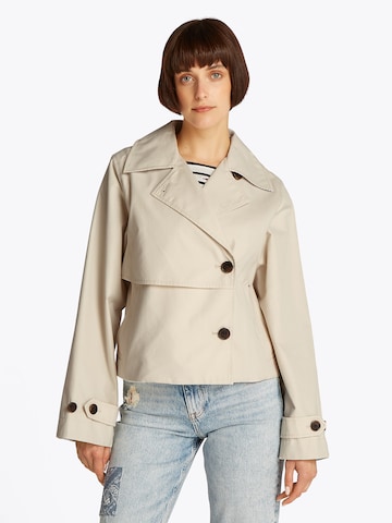 Tommy Jeans Демисезонное пальто в Бежевый: спереди