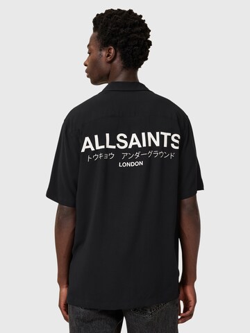 AllSaints Comfort Fit Πουκάμισο 'UNDERGROUND' σε μαύρο: μπροστά