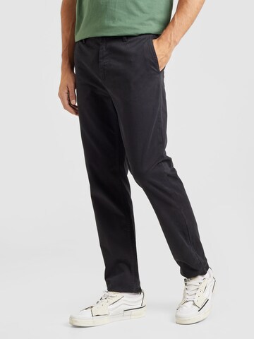 Effilé Pantalon chino BOSS en noir : devant