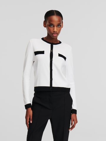 balta Karl Lagerfeld Kardiganas: priekis