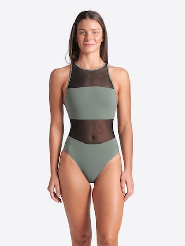 ARENA Bustier Badedragt 'MESH PANEL VENT BACK' i grøn: forside