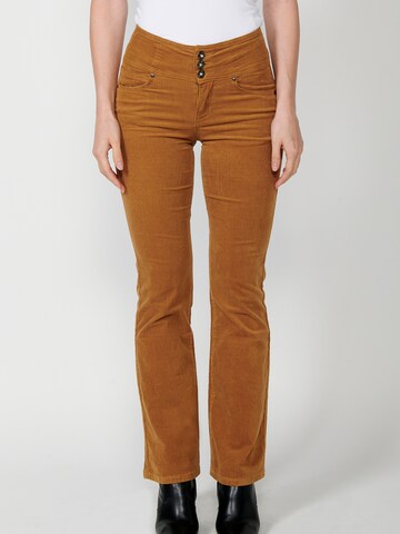 KOROSHI Boot cut Trousers in Beige: front
