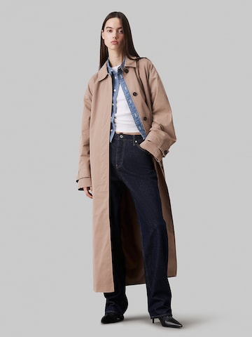 Calvin Klein Jeans Ανοιξιάτικο και φθινοπωρινό παλτό σε μπεζ: μπροστά