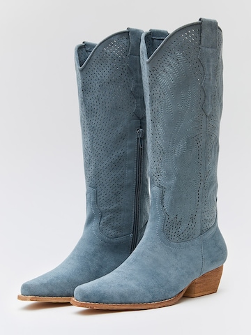 BUONAROTTI Cowboy Boots in Blue: front