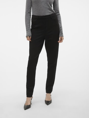 VERO MODA Slimfit Leggings 'AUGUSTATHEA' in Zwart: voorkant