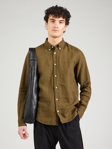 BOSS Slim Fit Paita 'ROAN' värissä vihreä: etupuoli