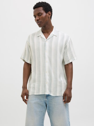 JACK & JONES Comfort fit Overhemd 'JOREaster Patras' in Beige: voorkant