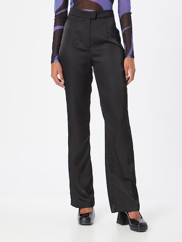 Misspap Boot cut Pleat-front trousers in Black: front