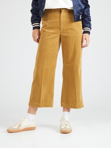 Polo Ralph Lauren Wide leg Παντελόνι με τσάκιση σε καφέ: μπροστά