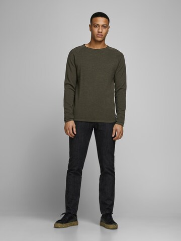 Coupe regular Pull-over 'JJEHill' JACK & JONES en vert